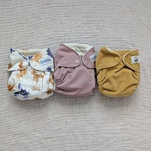 3 Grovia Newborn AIO cloth Diapers
